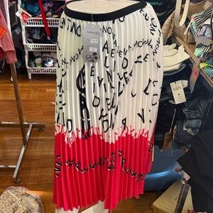 Stylish A-Line Skirt with Black and Pink Accents